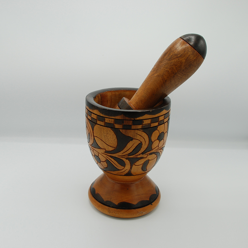 Haitian Hand Carved Wood Mortar and Pestle (Pilon)